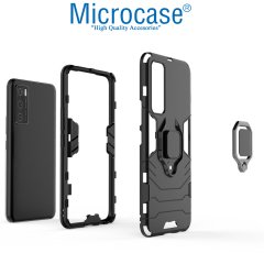 Microcase Vivo Y70 - V20 SE Batman Serisi Yüzük Standlı Armor Kılıf - Siyah