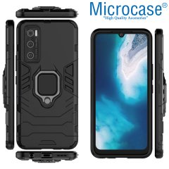 Microcase Vivo Y70 - V20 SE Batman Serisi Yüzük Standlı Armor Kılıf - Siyah