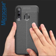 Microcase Huawei P30 Lite Leather Tpu Silikon Kılıf - Siyah + Tempered Glass Cam Koruma (SEÇENEKLİ)