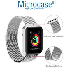 Microcase Apple Watch Seri 1 2 3 38mm Metal Mıknatıslı Kordon Kayış M-L KY6 (SEÇENEKLİ)