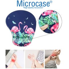 Microcase DS105 Kaydırmaz Silikon Tabanlı Flamingo Baskılı Bilek Destekli Mouse Pad 21x25cm - AL3826