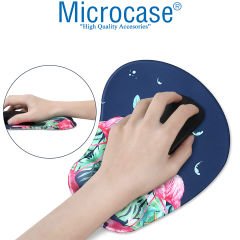 Microcase DS105 Kaydırmaz Silikon Tabanlı Flamingo Baskılı Bilek Destekli Mouse Pad 21x25cm - AL3826
