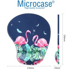 Microcase DS105 Kaydırmaz Silikon Tabanlı Flamingo Baskılı Bilek Destekli Mouse Pad 21x25cm - AL3826