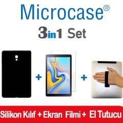 Samsung Tab A 10.5 T590 T595 Silikon Kılıf + Film + El Tutucu