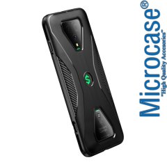 Microcase Xiaomi Redmi 9A Brushed Carbon Fiber Silikon Kılıf - Siyah