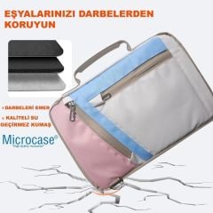 Microcase Huawei MatePad 11.5 S  Tabletler için Omuz Askılı El Tutacaklı Universal Sleeve Taşıma Çantası AL4346 Pembe Mavi Krem