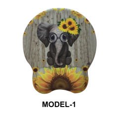 Microcase DS104 Kaydırmaz Silikon Tabanlı Fil Baskılı Bilek Destekli Mouse Pad 22x25cm - AL3825