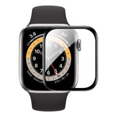 Microcase Apple Watch Ultra 49 mm Tam Kaplayan Kavisli Ekran Koruyucu 3D Pet Film - Siyah
