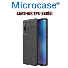 Microcase Xiaomi Mi 9 Explorer Leather Tpu Silikon Kılıf - Siyah + Tempered Glass Cam Koruma (SEÇENEKLİ)
