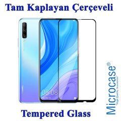 Microcase Huawei P Smart Pro 2019 Tam Kaplayan Çerçeveli Tempered Ekran Koruyucu - Siyah