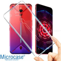 Microcase ZTE Nubia Red Magic 3 - 3S İnce 0.2 mm Soft Silikon Kılıf - Şeffaf + Tempered Glass Cam Koruma
