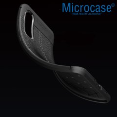 Microcase Xiaomi Mi 9 Explorer Leather Tpu Silikon Kılıf - Siyah + Tempered Glass Cam Koruma (SEÇENEKLİ)