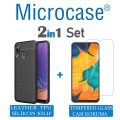 Microcase Samsung Galaxy A30 Leather Silikon Kılıf + CAM (SEÇİN)