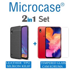 Microcase Samsung Galaxy A10 Leather Silikon Kılıf + CAM (SEÇİN)