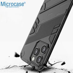 Microcase Apple iPhone 14 Pro Matrix Serisi Armor Standlı Perfect Koruma Kılıf - Siyah