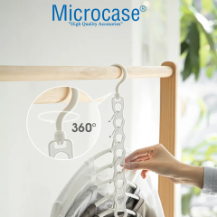 Microcase Sert ABS Plastik 360 Döner 10 Gözlü Fonksiyonel Elbise Askısı Çoklayıcı 1 Adet - AL4985