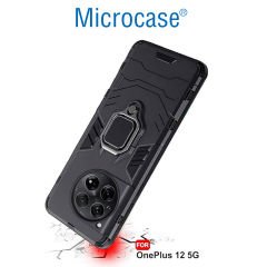 Microcase Oneplus 12 5G Batman Serisi Yüzük Standlı Armor Kılıf - Siyah AL3349