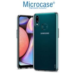 Microcase Samsung Galaxy A10s Ultra İnce 0.2 mm Soft Silikon Kılıf + Tam Kaplayan Çerçeveli Cam