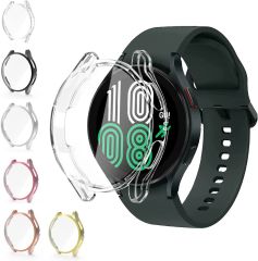 Samsung Galaxy Watch4 40mm Önü Kapalı Tasarım Silikon Kılıf-Pembe
