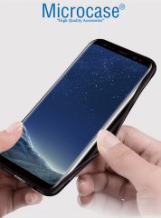 Microcase Samsung Galaxy Note 8 Fabrik Serisi Kumaş ve Deri Desen Kılıf - Gri