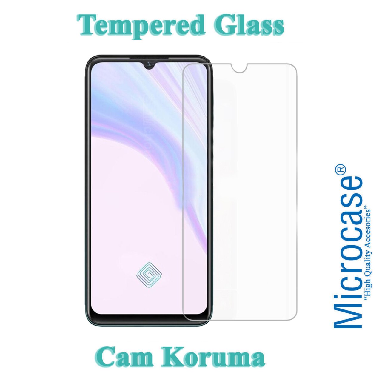 Microcase Vivo X50 Lite Tempered Glass Cam Ekran Koruma