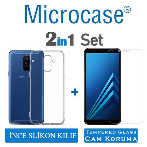 Microcase Galaxy A6 2018 Plus İnce Silikon Kılıf + Ekran Koruma