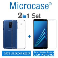 Microcase Galaxy A6 2018 Plus İnce Silikon Kılıf + Ekran Koruma