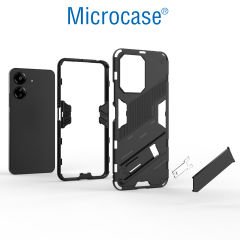 Microcase Xiaomi Redmi 13C 4G / POCO C65 Matrix Serisi Armor Standlı Perfect Koruma Kılıf - Siyah Al3416