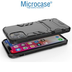 Microcase iPhone 11 Pro Alfa Serisi Armor Standlı Perfect Koruma Kılıf - Siyah