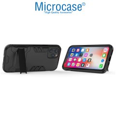 Microcase iPhone 11 Pro Alfa Serisi Armor Standlı Perfect Koruma Kılıf - Siyah