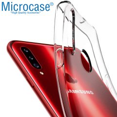 Microcase Samsung Galaxy A20s Ultra İnce 0.2 mm Soft Silikon Kılıf + Tam Kaplayan Çerçeveli Cam