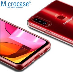 Microcase Samsung Galaxy A20s Ultra İnce 0.2 mm Soft Silikon Kılıf + Tam Kaplayan Çerçeveli Cam