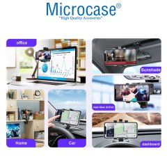 Microcase Araç İçi Numaratörlü Güneş Siperliği Ön Panel Dikiz Aynası Telefon Tutucu - AL2905