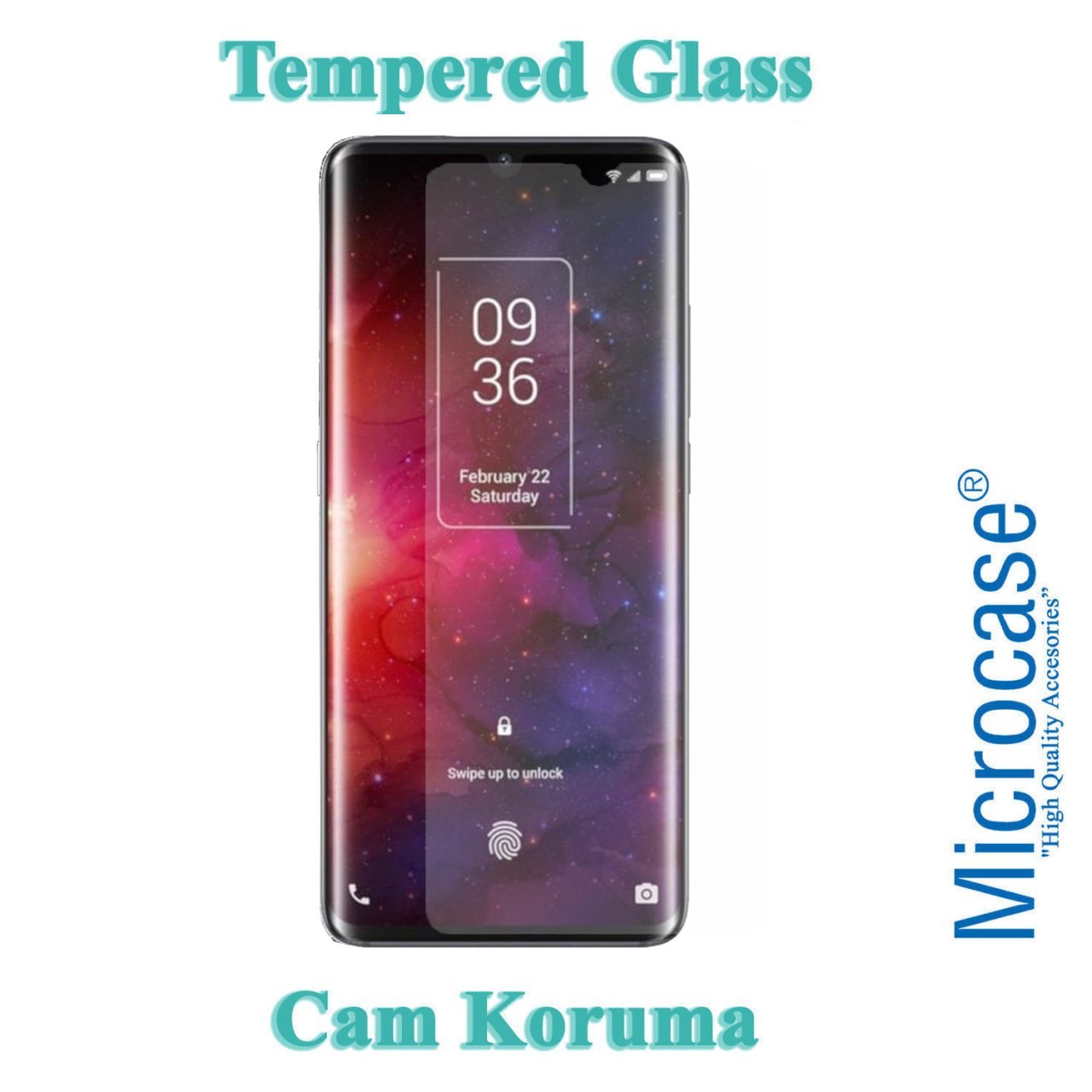 Microcase TCL 10 Pro Tempered Glass Cam Ekran Koruma