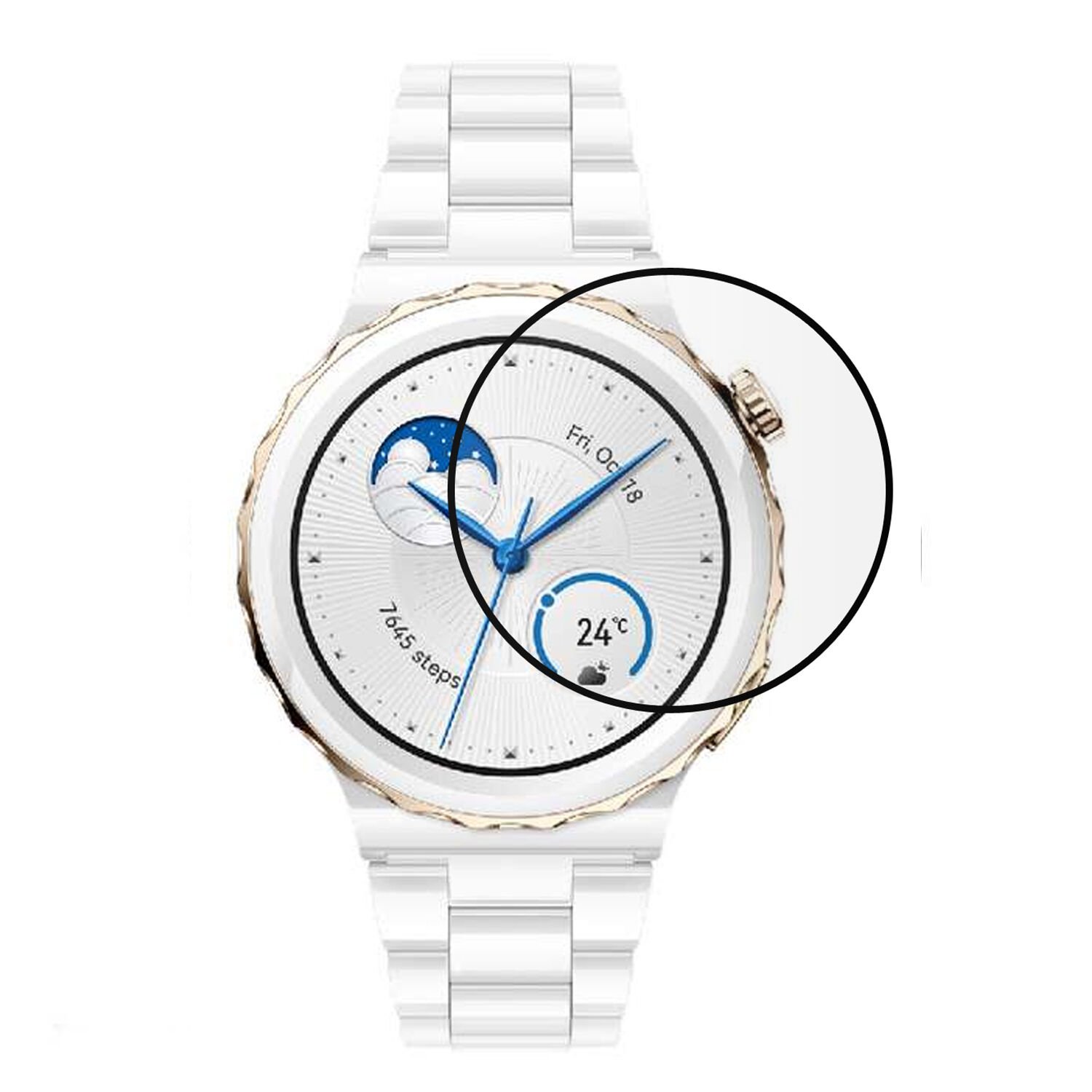 Microcase Huawei Watch GT3 Pro 43 mm Tam Kaplayan Kavisli Ekran Koruyucu 3D Pet Film - Siyah