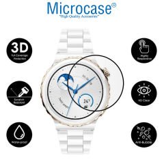 Microcase Huawei Watch GT3 Pro 43 mm Tam Kaplayan Kavisli Ekran Koruyucu 3D Pet Film - Siyah