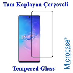 Microcase Samsung Galaxy S10 Lite Tam Kaplayan Çerçeveli Tempered Ekran Koruyucu - Siyah