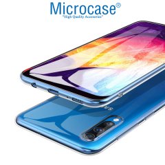 Microcase Samsung Galaxy A30s Ultra İnce 0.2 mm Soft Silikon Kılıf + Tam Kaplayan Çerçeveli Cam