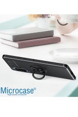 Microcase Xiaomi Redmi K40 Gaming Focus Serisi Yüzük Standlı Silikon Kılıf - Siyah