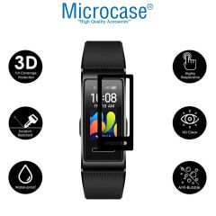 Microcase Huawei Band 4 Pro Tam Kaplayan Kavisli Ekran Koruyucu 3D Pet Film - Siyah