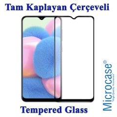 Microcase Samsung Galaxy A30s Ultra İnce 0.2 mm Soft Silikon Kılıf + Tam Kaplayan Çerçeveli Cam