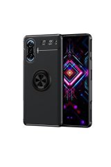 Microcase Xiaomi Poco F3 GT Focus Serisi Yüzük Standlı Silikon Kılıf - Siyah