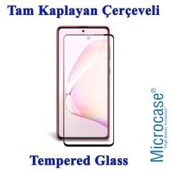 Microcase Samsung Galaxy Note 10 Lite Tam Kaplayan Çerçeveli Tempered Ekran Koruyucu - Siyah