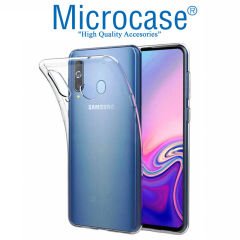 Microcase Samsung Galaxy A40s Ultra İnce 0.2 mm Soft Silikon Kılıf + Tam Kaplayan Çerçeveli Cam