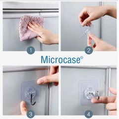 Microcase Güçlü Plastik  Yapışkanlı  Suya Dayanıklı Banyo Mutfak Eşya Havlu Vb.  Ürün Askılığı 1 Adet -Şeffaf AL4266
