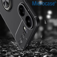 Microcase Xiaomi Redmi 13C 4G / POCO C65 Focus Serisi Yüzük Standlı Silikon Kılıf - Siyah AL3363