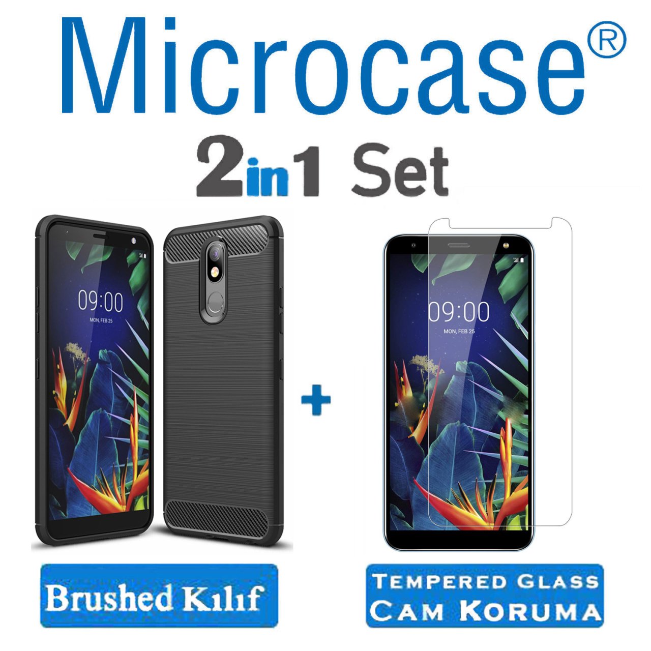 Microcase LG K40 Brushed Carbon Kılıf + CAM