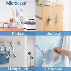 Microcase Güçlü Plastik  Yapışkanlı  Suya Dayanıklı Banyo Mutfak Eşya Havlu Vb.  Ürün Askılığı 2 Adet -Şeffaf AL4266