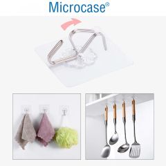 Microcase Güçlü Plastik  Yapışkanlı  Suya Dayanıklı Banyo Mutfak Eşya Havlu Vb.  Ürün Askılığı 2 Adet -Şeffaf AL4266