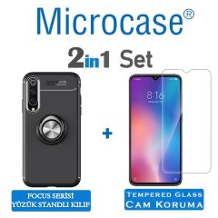 Xiaomi Mi 9 Focus Serisi Yüzük Standlı Kılıf + CAM (SEÇİN)